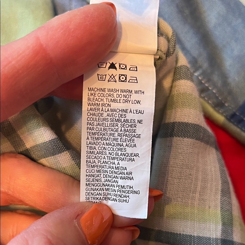 Like new Lucky Brand Men's Casual Plaid Shirt in Blue and Green - Picture 14 of 16
